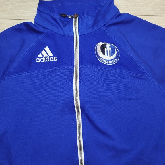 Adidas Track Jacket Women's - Size M - Blue Climalite with Carabins Logo - Picture 3 of 9